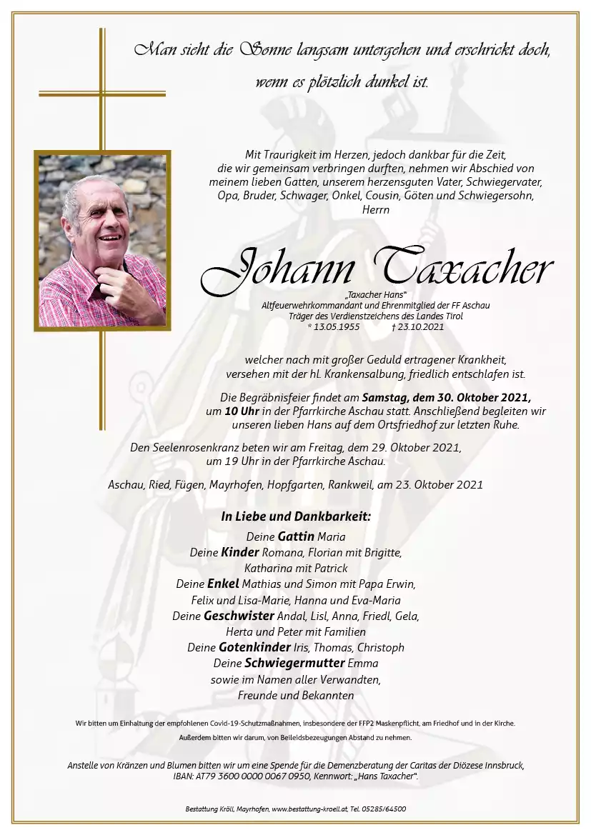 Parte von Johann Taxacher